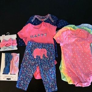 NWT Carters Onesie and Bow lot SZ 3 months